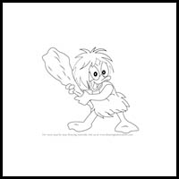 How to Draw Bubba the Caveduck from DuckTales