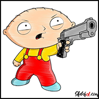 How to Draw Stewie Griffin with a Pistol
