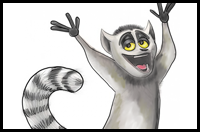 How to Draw King Julian from Penguins of Madagascar with Easy Steps
