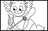 How to Draw Cupid with Step by Step Drawing Tutorial for Valentine's Day