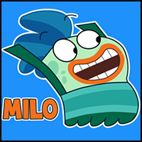 How to Draw Milo from Disney’s Fish Hooks with Easy Step by Step Drawing Tutorial