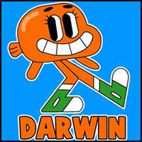 How to Draw Darwin from the Amazing Adventures of Gumball in Easy Steps