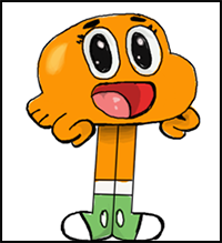 How to Draw Darwin from The Amazing World Of Gumball