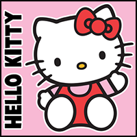 How to Draw Hello Kitty Sitting with Simple Steps for Kids