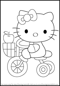 How to Draw Hello Kitty on Tricycle
