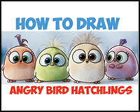 learn how to draw angry bird babies hatchlings