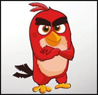 How to Draw Red from The Angry Birds Movie | 4 Kids