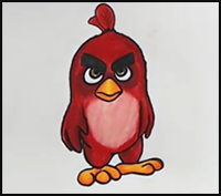 How to Draw Red from Angry Birds 2