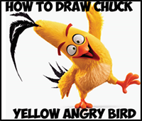learn how to draw chuck the yellow birds from angry birds movie simple steps lesson