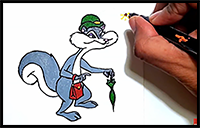 How to Draw Slappy Squirrel from Animaniacs Step by Step Easy