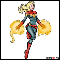 How to Draw Captain Marvel (Carol Danvers)