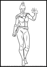 How to Draw Captain Marvel from MARVEL Contest of Champions