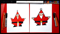 How to Draw Shape Santa (for Young Artists)