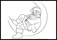How to Draw a Santa on Moon