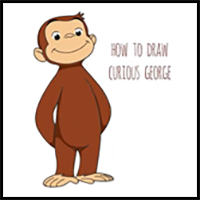 How to Draw George | Curious George | Cartooning 4 Kids
