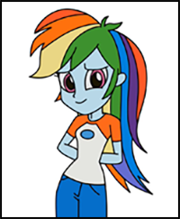 How to Draw Rainbow Dash from MLP Equestria Girls