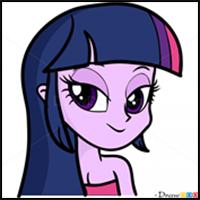 How to Draw Twilight Sparkle Face, Equestria Girls