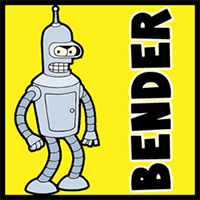 How to draw Bender from Futurama with easy step by step drawing tutorial