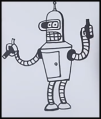 How to Draw Bender from Futurama Step by Step