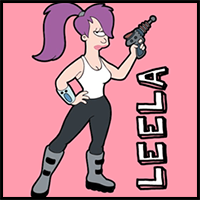 How to draw Leela from Futurama with easy step by step drawing tutorial