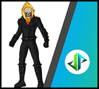 How to Draw Ghost Rider Skin from Fortnite