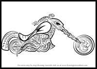 How to Draw Ghost Rider Bike