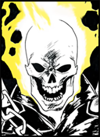 How to Draw Ghost Rider | Step by Step | Marvel