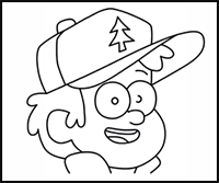 How to Draw Dipper Pines from Gravity Falls