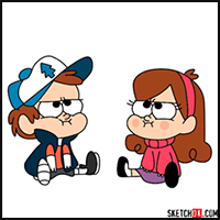How to Draw Chibi Dipper and Mabel Pines
