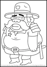 How to Draw Sheriff Blubs from Gravity Falls