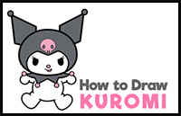 Learn How to Draw Kuromi from My Melody and Hello Kitty Easy Step by Step Drawing Tutorial for Kids