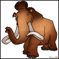 How to Draw Louis from Ice Age printable step by step drawing