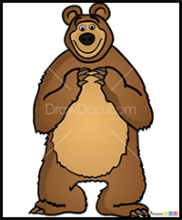 How to Draw Misha, Masha and The Bear