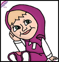 How to Draw Masha Easy | Masha and the Bear