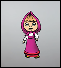 How to Draw Masha Step by Step