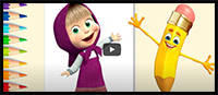 Learn to Draw Masha from Masha and the Bear | Kids' Art