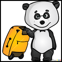 How to Draw Panda, Masha and The Bear