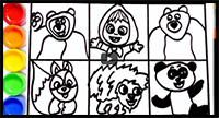 How to Draw Masha and the Bear Characters | Masha and the Bear
