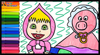 Draw and Color Masha with Rosie