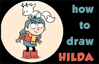 How to Draw Hilda and Her Deer-Fox Easy Step by Step Drawing Tutorial for Kids & Beginners