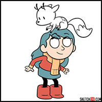 How to Draw Hilda with Twig on her Head