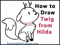 How to Draw Twig the Deerfox from Hilda Easy Step by Step Drawing Tutorial for Kids
