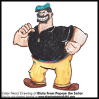 How to Draw Bluto from Popeye the Sailor
