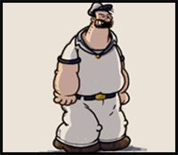 How to Draw Bluto from Popeye