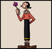 How to Draw Olive Oyl from Popeye
