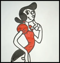 How to Draw Olive Oyl from Popeye the Sailor Man