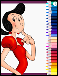 How to Draw Olive Oyl -Popeye | Step by Step