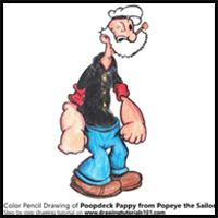 How to Draw Poopdeck Pappy from Popeye the Sailor