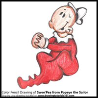 How to Draw Swee'Pea from Popeye the Sailor