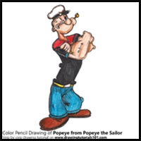 How to Draw Popeye from Popeye the Sailor